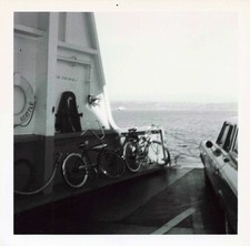 VTG Photo Seattle WA Ferry Ship Bicycles Cars Ocean picture