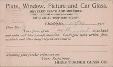 Postcard Hires Turner Glass Co Beveled Plate Mirrors Philadelphia PA 1911 picture