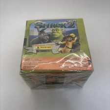 Shrek 2 Animation Movie Unopened Sealed Sticker Box 50 Packs Packet Panini 2004 picture