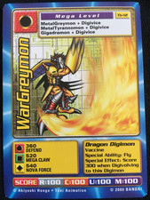 Wargreymon Vintage 2000 Digimon Tb-12 Taco Bell Promo RARE - Box Shipping, NM/EX picture