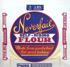 VINTAGE PURDY VA WEYERS CAVE MILLING NEVERFAIL FLOUR UNUSED 5LB AD BAG B977 picture