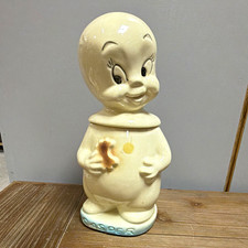 Vintage Casper the Friendly Ghost Ceramic/Porcelain Cookie Jar w/ Lid 12in picture