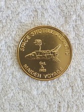 Space Shuttle Atlantis Maiden Voyage Souvenir Token 1985 Port Canaveral RARE picture