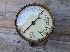 Antique Brass American Schaeffer & Budenberg Steam Pressure Gauge Feb. 19th 1924 picture