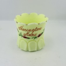 Antique Jefferson Ribbed Thumbprint Custard Glass Souvenir Herrington Kansas  picture