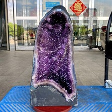 65.2LB Large Natural Amethyst Geode Cathedral Crystal Cluster Specimen Energy He picture