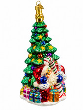 Vtg RADKO SANTA IN TREE-POSE Large 7.5