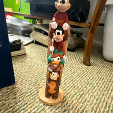 Disney Mickey Mouse & Friends Stacked Totem Figurine w/ Wood Base picture