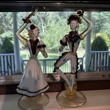 Vintage Murano Venetian Glass Flamenco Dancer Figurines Exquisite Master Crafted picture