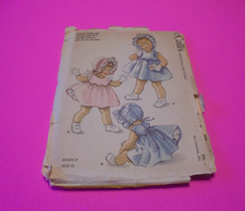 VTG 1960s McCalls Sewing Pattern 2446 Toddlers Dress & Bonnet Size 1 Uncut picture