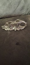 Antique Art Nouveau Cast Metal Dual Candle Or Pen Holder picture