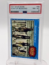 1977 TOPPS STAR WARS CARD #56 A DAY OF REJOICING PSA 8 picture