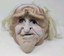 VTG 1984 Cesar Mask Creepy Old Man Hair Halloween Cosplay picture