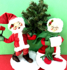 VTG LOT 1992 Annalee 2 Christmas Dolls Santa & Ms Claus 9