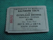 1976 Ticket Stub Baltimore Colts Cleveland Browns at Memorial Stadium Lincoln NE picture