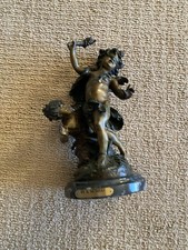 Auguste Moreau Blindfolded Cupid And Playmate Bronze Statue picture
