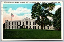 Vintage Stonewall Jackson Building VMI Lexington VA Postcard 1933 picture