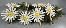 Vtg J. Corelli Acrylic Lucite Daisy Green Leaves Flowers Centerpiece Decor 1967 picture