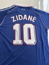 🔥⚽️ Zinedine Zidane Hand Signed France 1998 Final Jersey Beckett COA ⚽️🔥 picture