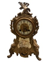 Waterbury key wind clock Model NANTES French Style Repair Or Parts Key Pedulum picture