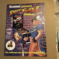 11-8” original 1993 Gottlieb Street fighter 2 pinball arcade game FLYER AD picture