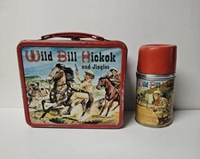 Vintage Wild Bill Hickok & Jingles Lunchbox/Thermos Combo 1955 Alladin Co picture