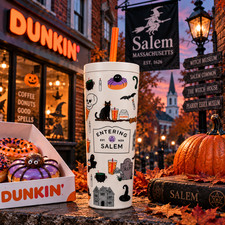 Dunkin Entering Salem Halloween 2026 Tumbler 22oz Stainless Steel Limited Editio picture