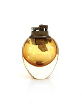 Vintage Mid Century Murano Sommerso Table Lighter Art Glass Amber To Clear Glass picture