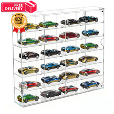 JUESHA Acrylic Display Case for Hot Wheels Storage 1/64 Scale, Clear picture