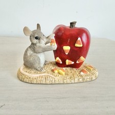 Silvestri Halloween Mouse Candy Corn Apple Figurine Fall Harvest Decor Vintage picture
