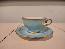 Vintage Royal Bavarian US-Zone Celestial Blue Gold Moon & Stars Teacup & Saucer picture