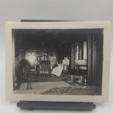 Antique Snapshot Photo Los Angeles Home Interior Mission Style Furniture 1910s picture