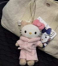 Sanrio Hello Kitty Long Leg Plush After Shower Pink Robe y2k Kawaii Face Mask picture