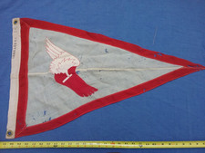 Incredible Vintage New York Athletic Club NYAC Winged Foot Linen Yacht Burgee picture