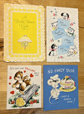 Set of 4 Assorted Midcentury Vintage Greeting Cards, Valentine, Easter, Etc. picture