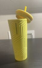 Starbucks 2024 Winter Angular Neon Yellow Stainless Steel Soft Touch Tumbler New picture
