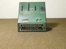 VINTAGE 1920 UNION NATIONAL BANK FOSTORIA OHIO METAL CALENDAR BANK *NO KEY* picture