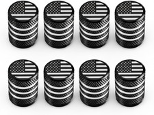 Tire Valve Stem Caps Set of 8 Laser-Engraved Aluminum Car Tire Caps USA | with P picture