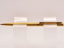 Vintage Dunhill Gemline Gold Plated Barley - Brown Marble Clip Ballpoint Pen picture