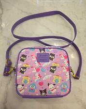 Loungefly Sanrio All-Over Print Small Purple Multicolor Crossbody Bag picture