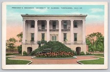 University of Alabama President's Residence Tuscaloosa 1938 Linen Postcard picture
