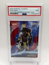 2025 Topps Marvel Studios Iron Man Captain America Refractor /76 PSA 9 Low Pop picture