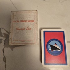 Vintage French Line Compagnie Generale Transatlantic Playing Cards. picture