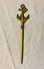 Vintage Brass Anchor with Rope Letter Opener. Nautical Maritime Style. picture