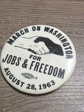 Original 1963 March on Washington Pinback Button - Authentic Civil Rights MLK  picture