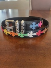 Chrome Hearts Multi Color Cross Patch Roller Belt In Black 34-36” Waist size 38 picture