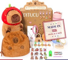 Ditucu Strawberry Capybara Plush Gifts for Girls 4 5 6 7 8 9 10 Years Old with S picture