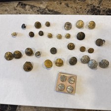 33 Vintage Coat & Cuff Buttons B&O Railroad Trains Motorman Conductor GWR SR picture