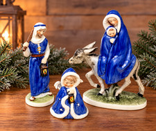 Vintage 1959 GOEBEL Flight Into Egypt Porcelain Nativity Set 3 pieces picture