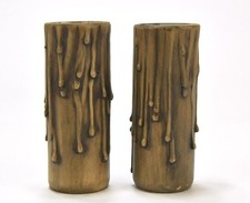2 MATCHING POLYBEESWAX CANDLE DRIP 4 INCH CANDELABRA SOCKET SLEEVE COVERS picture